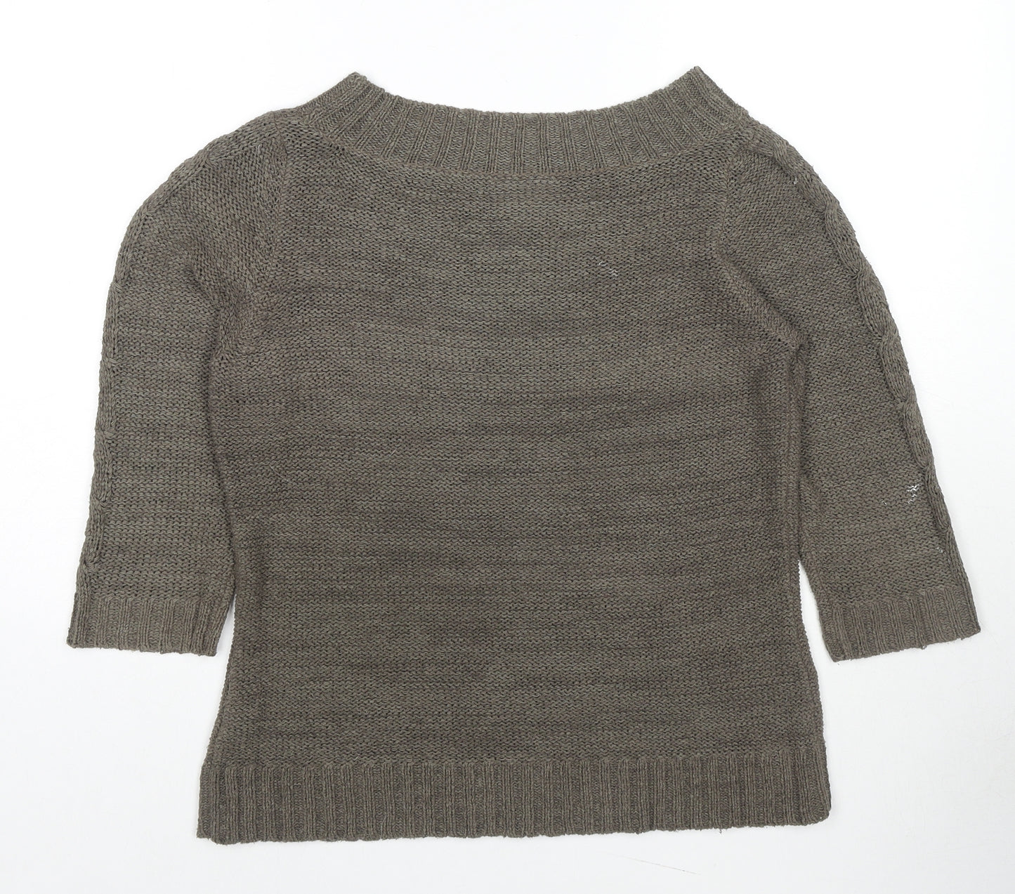 BHS Womens Brown Boat Neck Acrylic Pullover Jumper Size 14