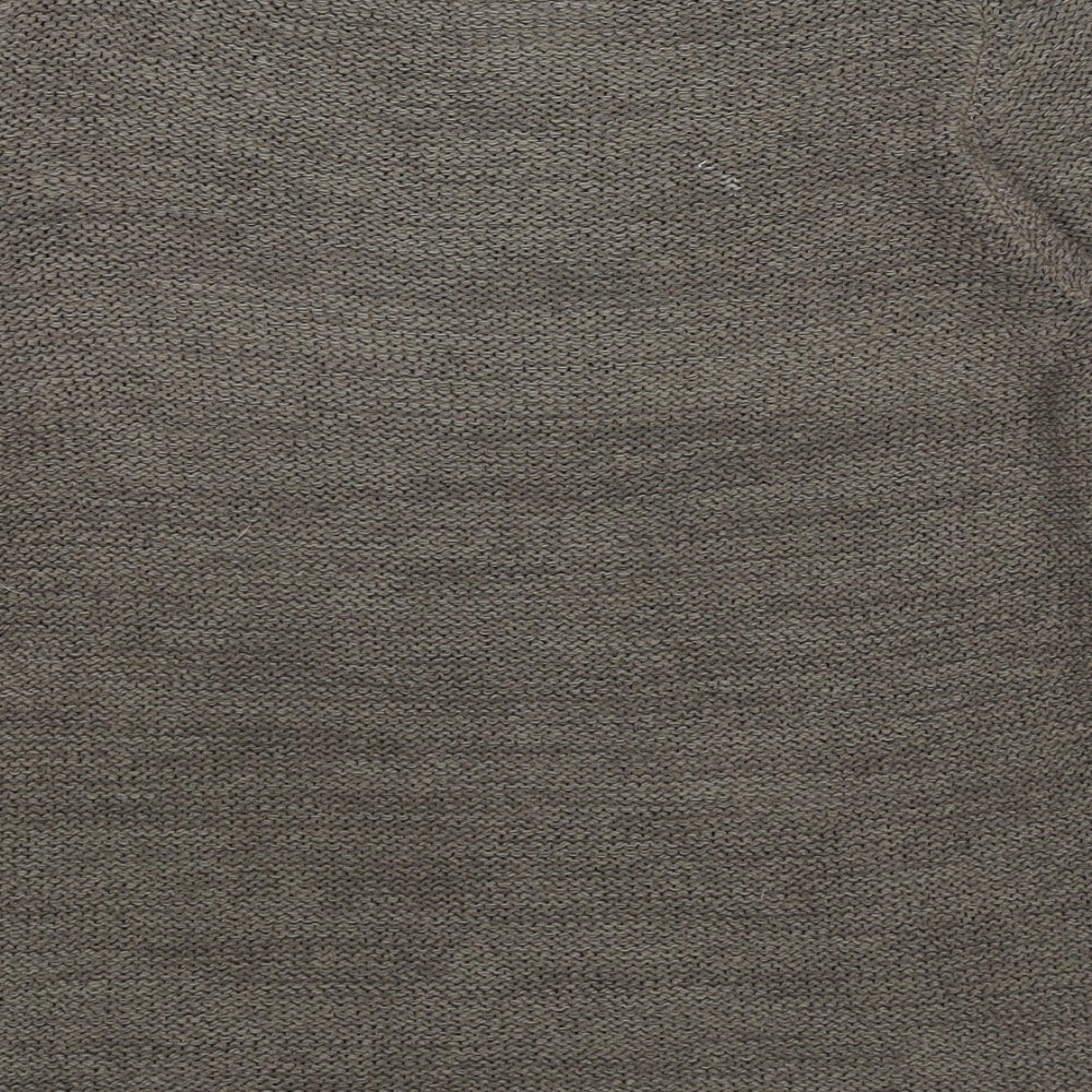 BHS Womens Brown Boat Neck Acrylic Pullover Jumper Size 14