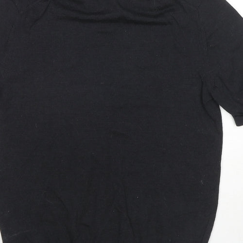 Reiss Womens Black Wool Jersey Polo Size M Collared
