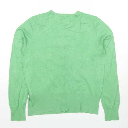 Marks and Spencer Womens Green V-Neck Viscose Cardigan Jumper Size 14