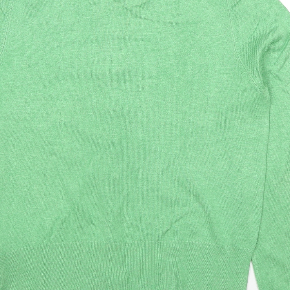 Marks and Spencer Womens Green V-Neck Viscose Cardigan Jumper Size 14
