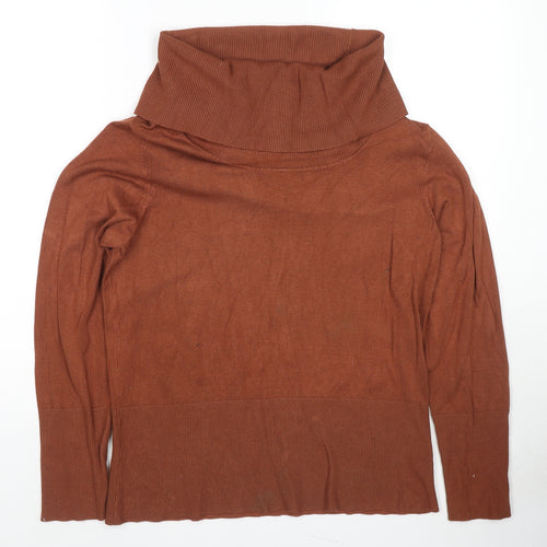 Soyaconcept Womens Brown Roll Neck Viscose Pullover Jumper Size 2XL