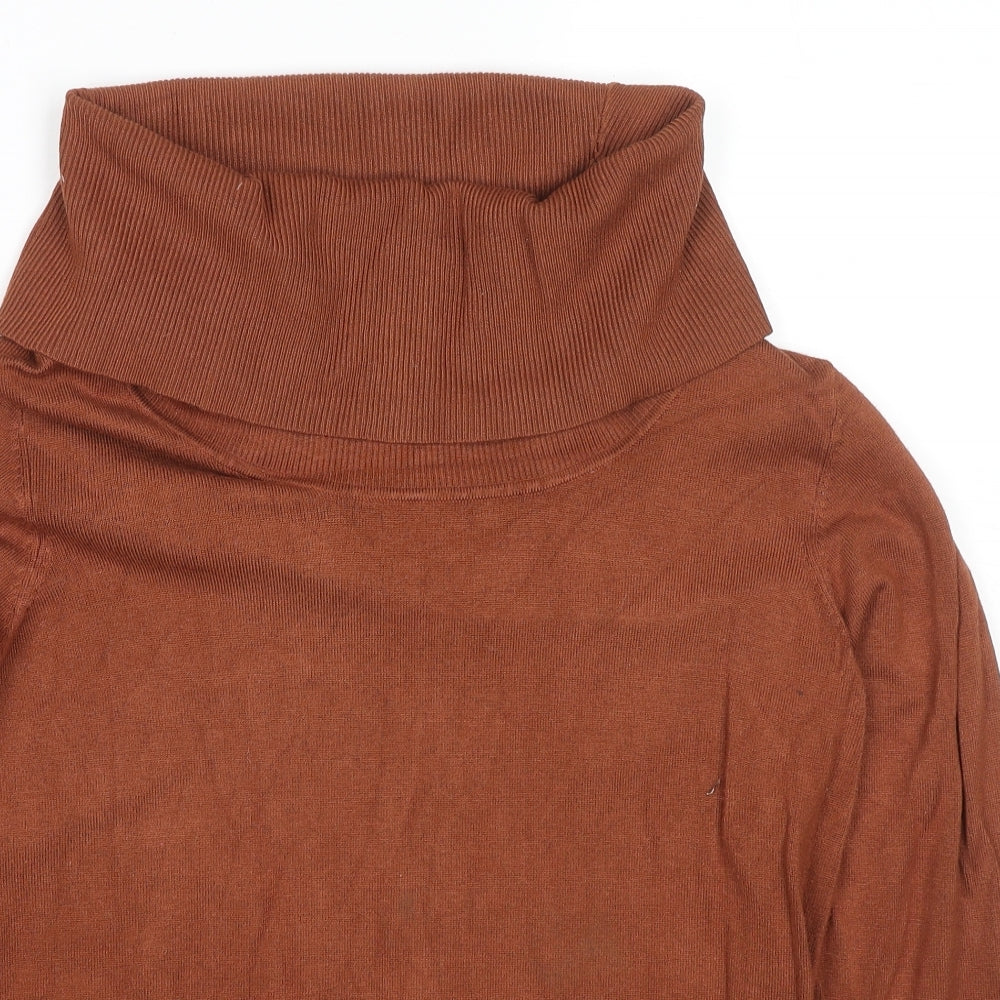 Soyaconcept Womens Brown Roll Neck Viscose Pullover Jumper Size 2XL