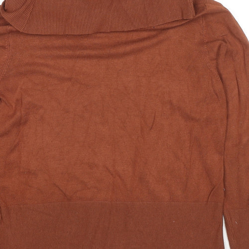Soyaconcept Womens Brown Roll Neck Viscose Pullover Jumper Size 2XL