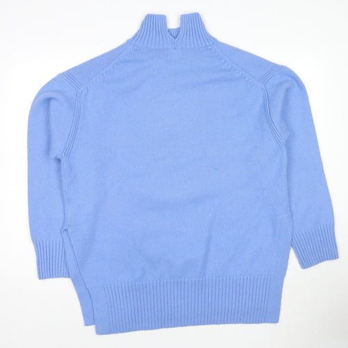 H&M Womens Blue Mock Neck Acrylic Tunic Jumper Size M