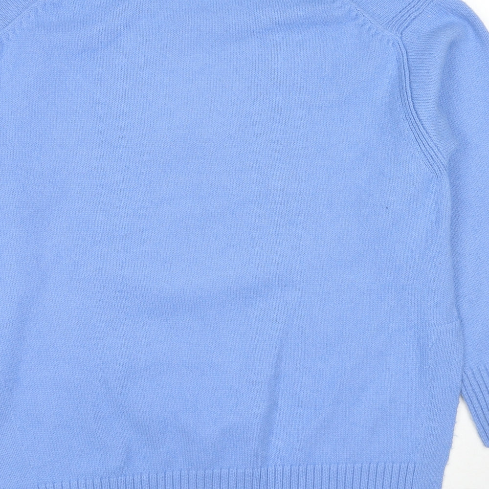 H&M Womens Blue Mock Neck Acrylic Tunic Jumper Size M