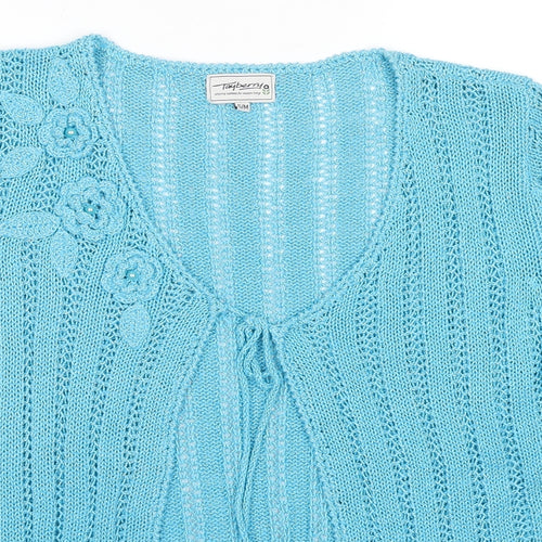 TayBerry Womens Blue V-Neck Acrylic Cardigan Jumper Size S