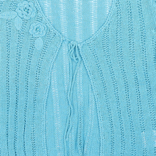 TayBerry Womens Blue V-Neck Acrylic Cardigan Jumper Size S