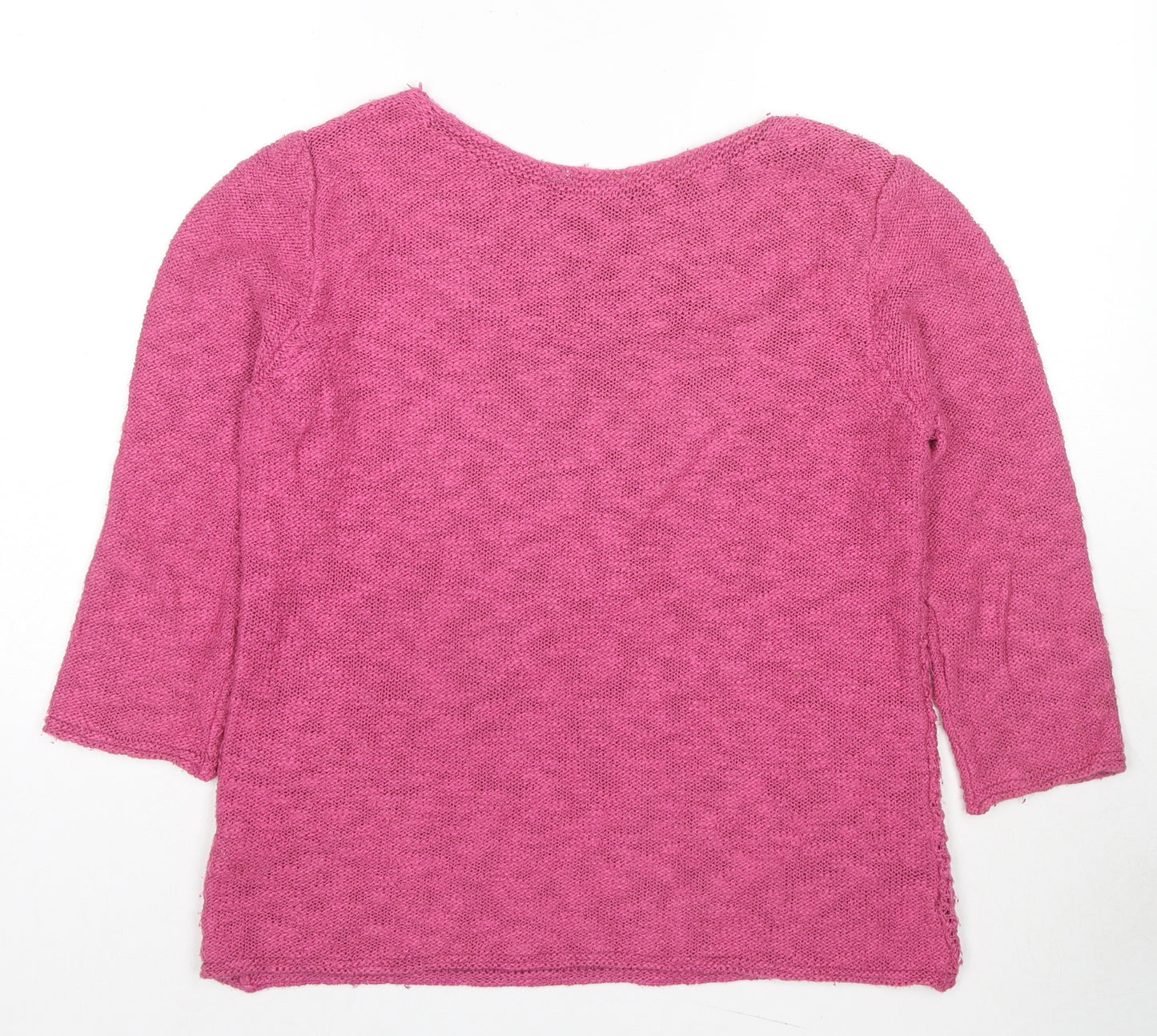 Marks and Spencer Womens Pink Round Neck Acrylic Pullover Jumper Size 12