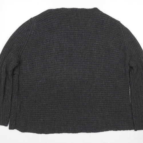 Pemizzi Womens Grey Boat Neck Acrylic Pullover Jumper Size 12