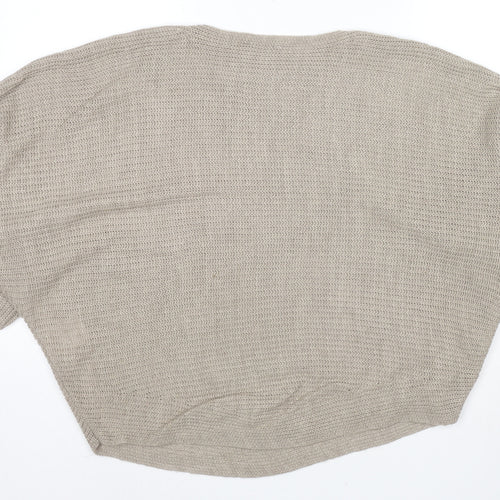 Ellie B Womens Brown Boat Neck Polyester Pullover Jumper One Size