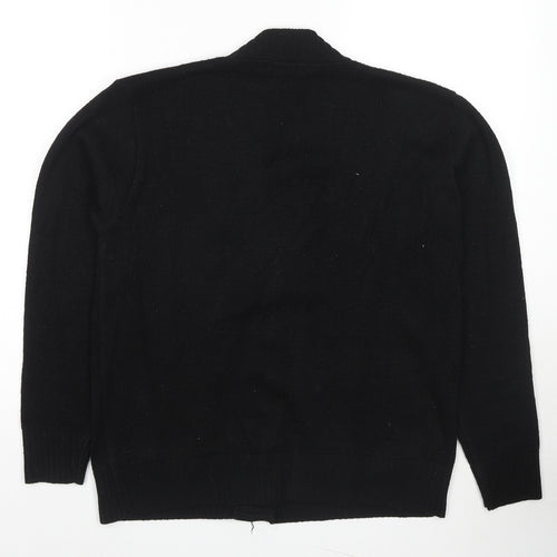 Choice Womens Black V-Neck Acrylic Cardigan Jumper Size L