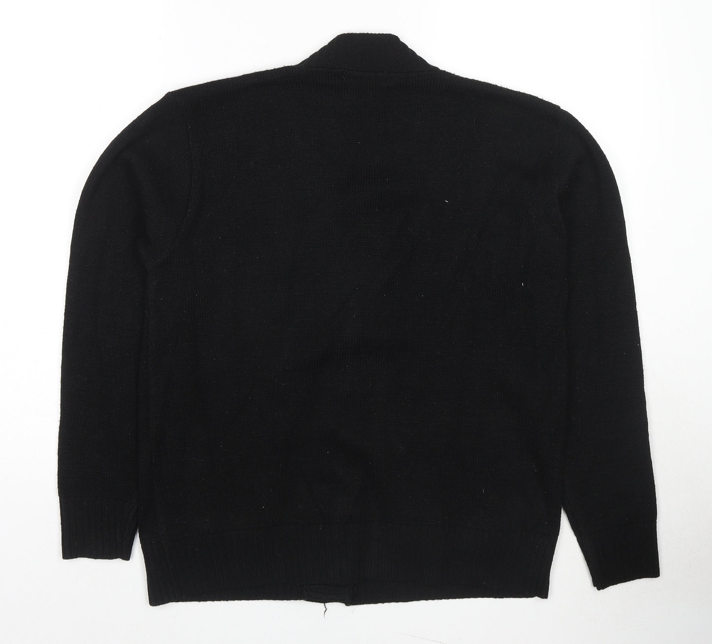 Choice Womens Black V-Neck Acrylic Cardigan Jumper Size L