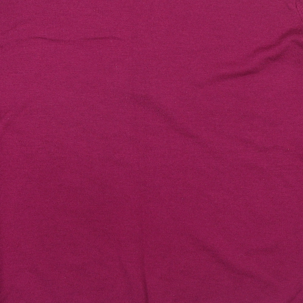 EWM Womens Purple V-Neck Wool Pullover Jumper Size 18 - Size 18-20