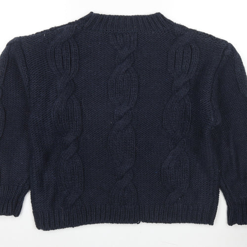 Nakd Womens Blue Round Neck Acrylic Pullover Jumper Size L - Size L/XL