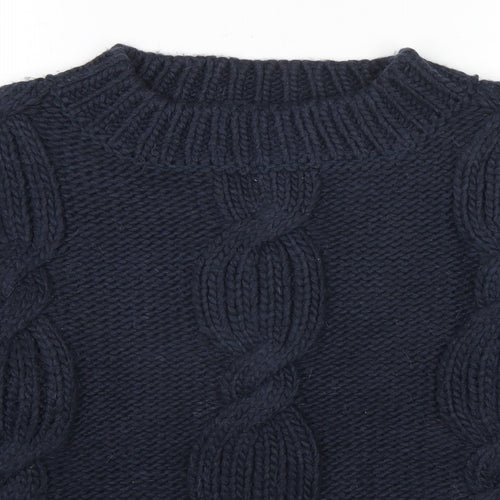 Nakd Womens Blue Round Neck Acrylic Pullover Jumper Size L - Size L/XL