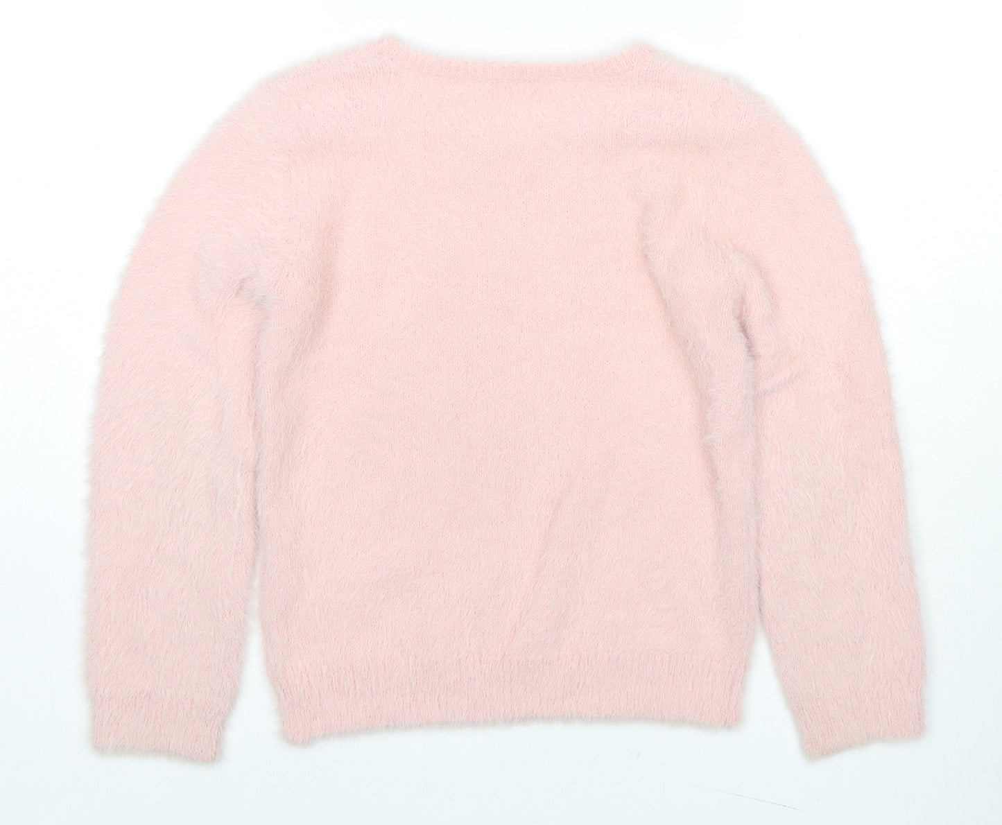 John Lewis Girls Pink Round Neck Nylon Pullover Jumper Size 6 Years Pullover