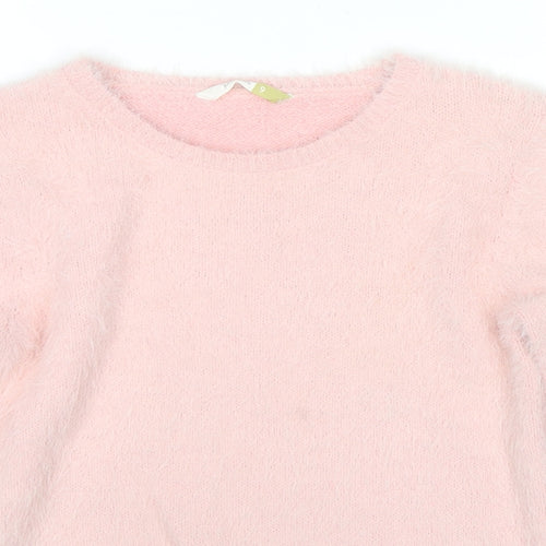 John Lewis Girls Pink Round Neck Nylon Pullover Jumper Size 6 Years Pullover