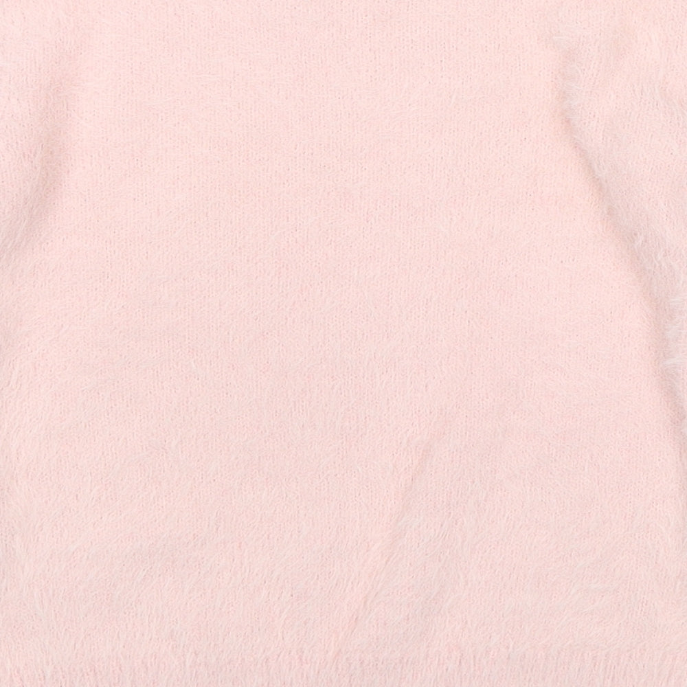 John Lewis Girls Pink Round Neck Nylon Pullover Jumper Size 6 Years Pullover
