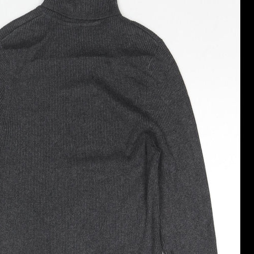 Marks and Spencer Womens Grey Roll Neck Viscose Pullover Jumper Size 16