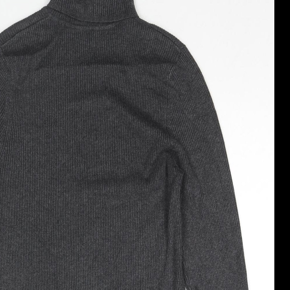 Marks and Spencer Womens Grey Roll Neck Viscose Pullover Jumper Size 16
