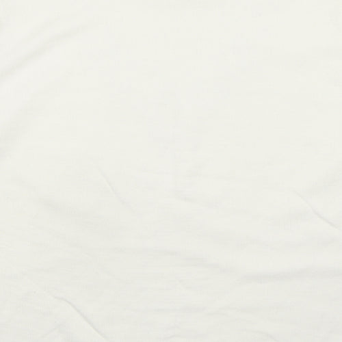 Bonmarché Womens White Round Neck Acrylic Pullover Jumper Size M - Beaded Detail