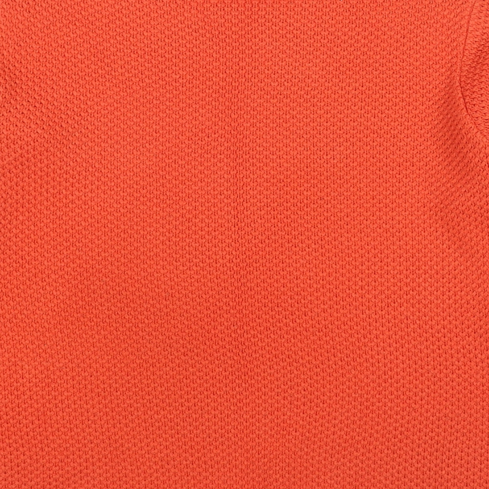 BASSINI Womens Orange Round Neck Acrylic Pullover Jumper Size L