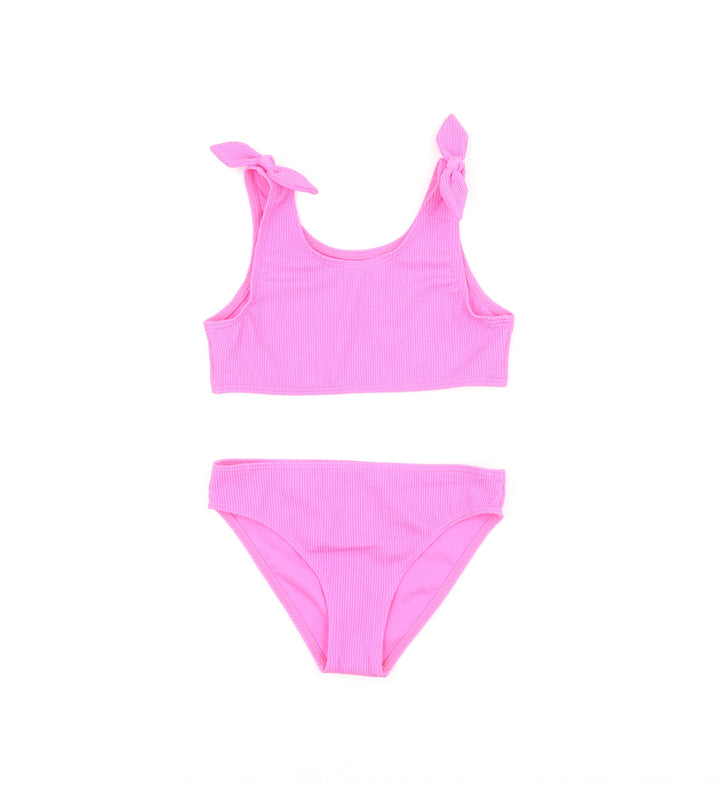 Marks and Spencer Girls Pink Polyester Bodysuit Outfit/Set Size 10-11 Years Pullover - Bikini Set