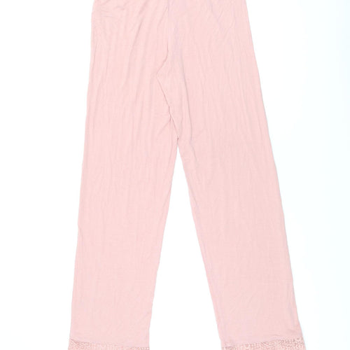 Marks and Spencer Womens Pink Solid Viscose Top Pyjama Pants Size XS Drawstring