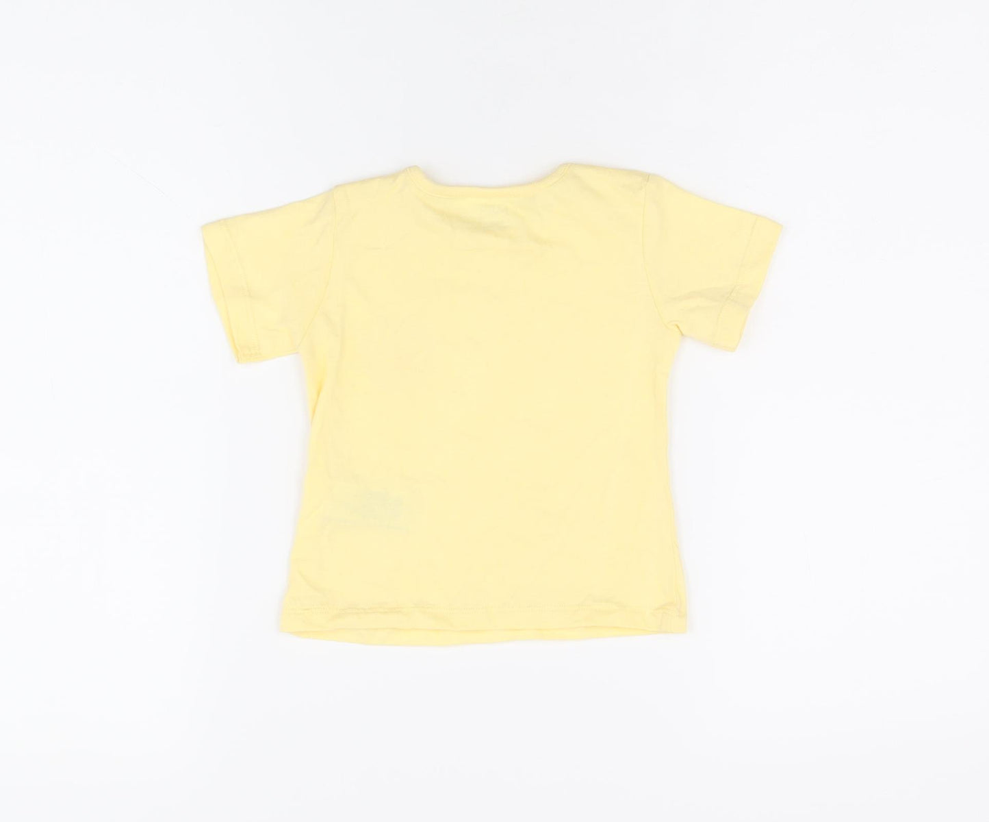 Marks and Spencer Baby Yellow Cotton Basic T-Shirt Size 6-9 Months Round Neck Snap - Bring Your Own Sunshine
