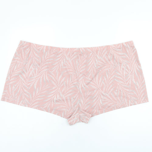 Marks and Spencer Womens Pink Geometric Cotton Babydoll Sleep Shorts Size 2XL