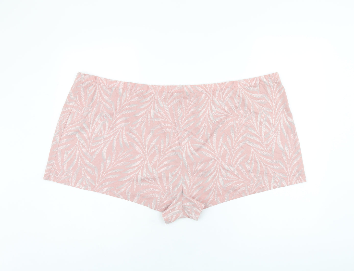 Marks and Spencer Womens Pink Geometric Cotton Babydoll Sleep Shorts Size 2XL