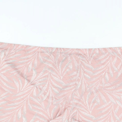 Marks and Spencer Womens Pink Geometric Cotton Babydoll Sleep Shorts Size 2XL