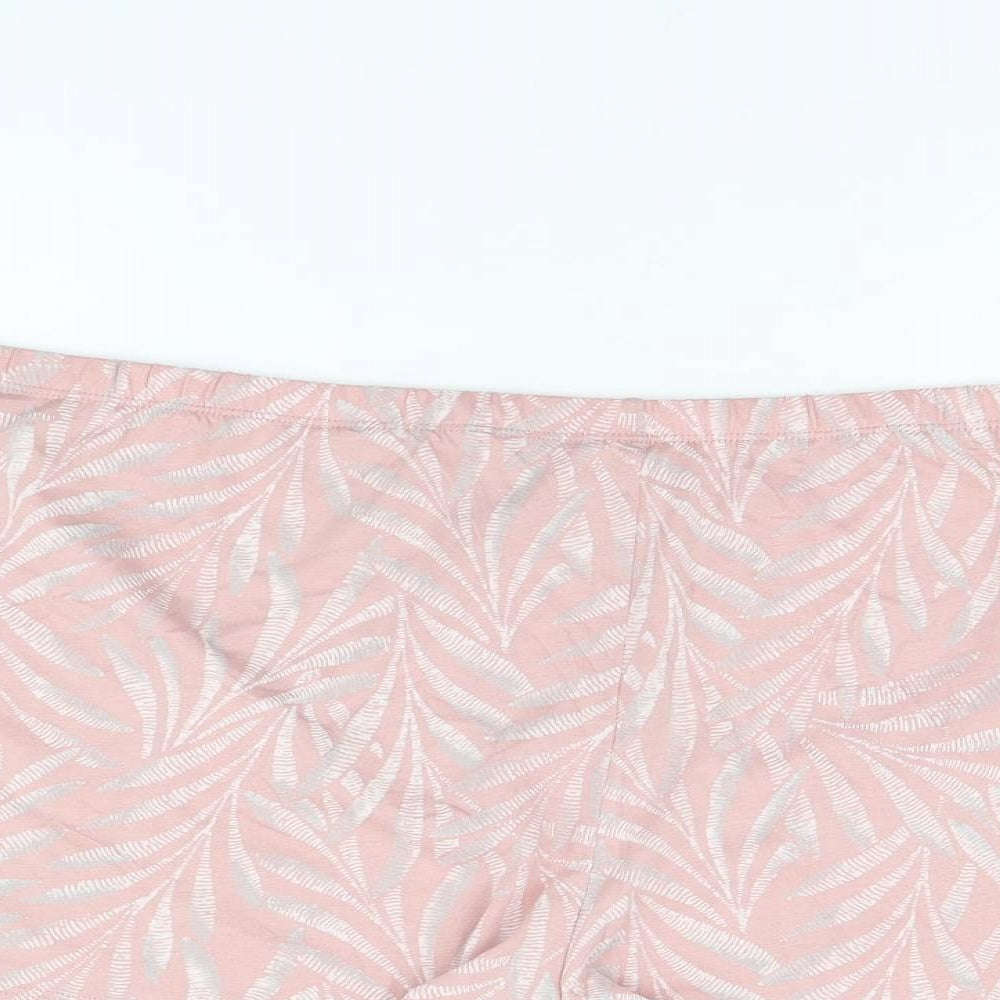 Marks and Spencer Womens Pink Geometric Cotton Babydoll Sleep Shorts Size 2XL