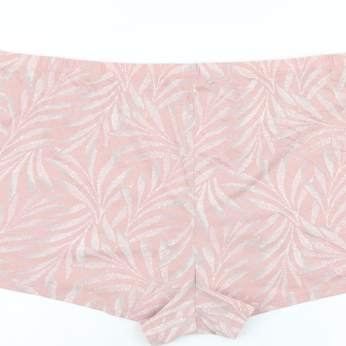 Marks and Spencer Womens Pink Geometric Cotton Babydoll Sleep Shorts Size 2XL