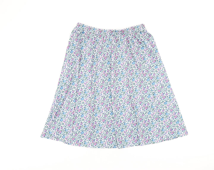 Fashion Friendly Womens Multicoloured Floral Polyester Swing Skirt Size M