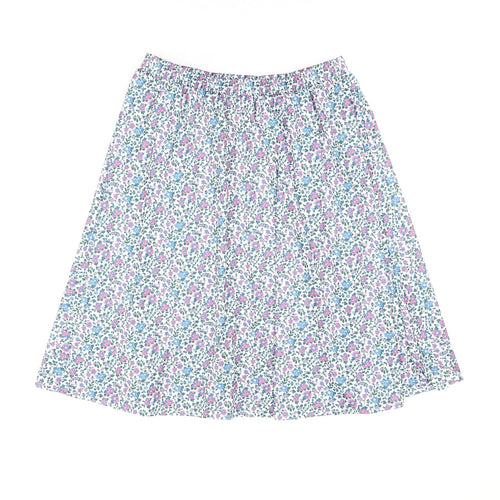 Fashion Friendly Womens Multicoloured Floral Polyester Swing Skirt Size M