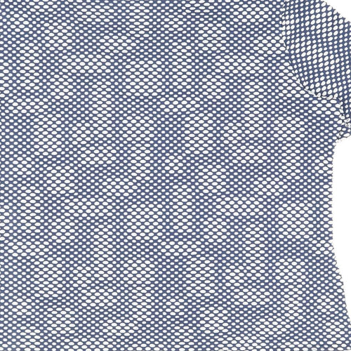 Kate Lilly Womens Blue Polka Dot Polyester Basic T-Shirt Size 22 Round Neck