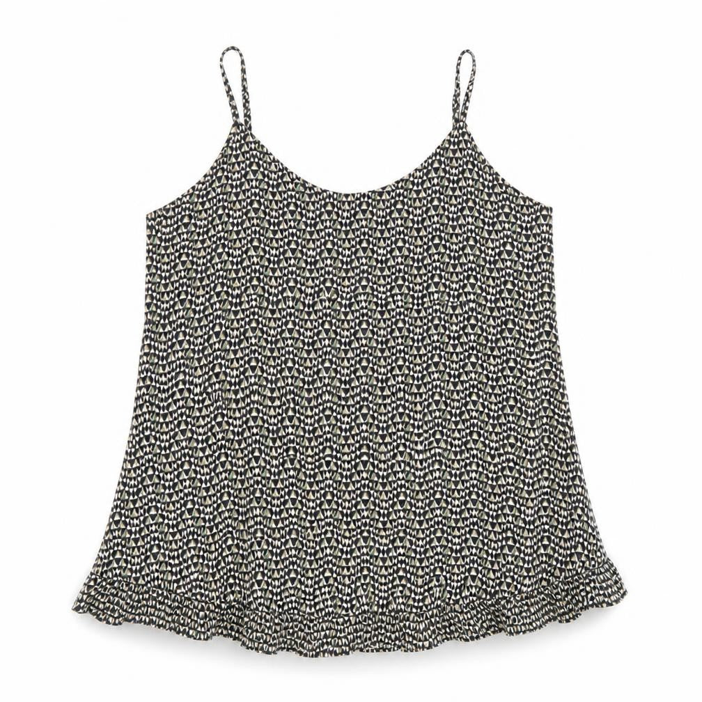 United Colors of Benetton Womens Multicoloured Geometric Polyester Camisole T-Shirt Size S V-Neck