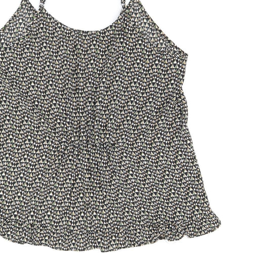 United Colors of Benetton Womens Multicoloured Geometric Polyester Camisole T-Shirt Size S V-Neck