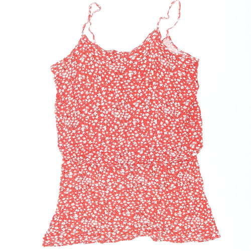 Studio Womens Red Floral Viscose Camisole T-Shirt Size 16 Scoop Neck - Size 16/18