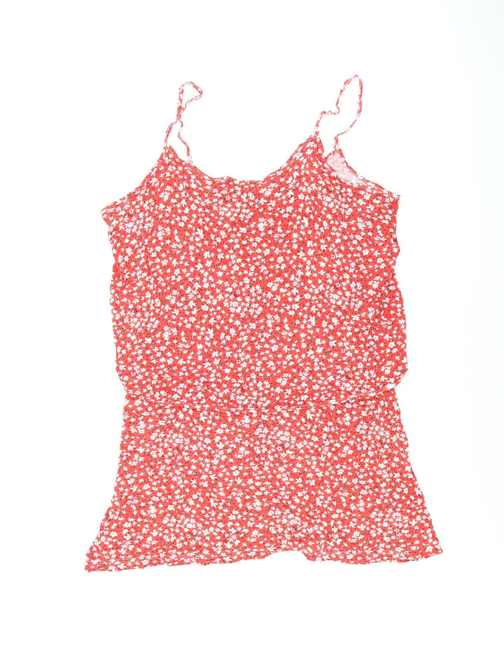 Studio Womens Red Floral Viscose Camisole T-Shirt Size 16 Scoop Neck - Size 16/18