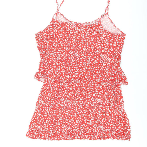 Studio Womens Red Floral Viscose Camisole T-Shirt Size 16 Scoop Neck - Size 16/18