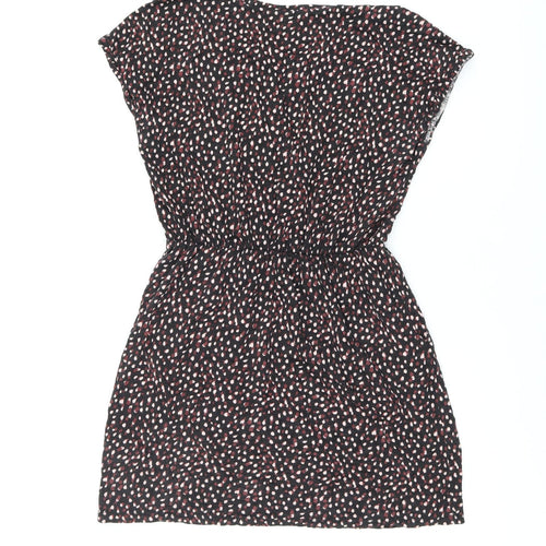 H&M Womens Black Geometric Cotton Mini Size S Round Neck Pullover