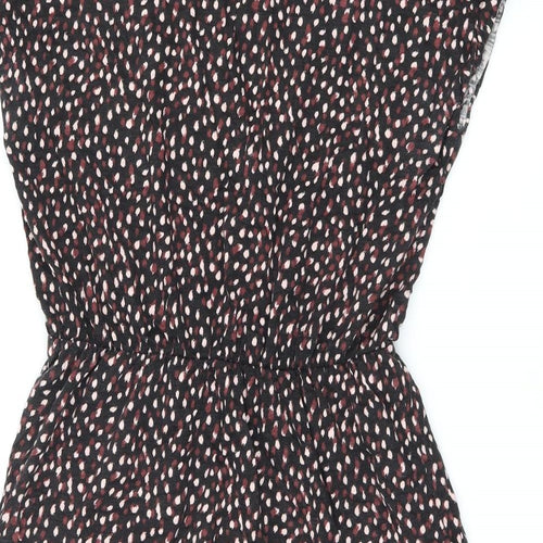 H&M Womens Black Geometric Cotton Mini Size S Round Neck Pullover