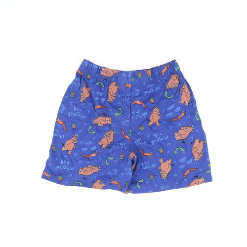 Marks and Spencer Boys Blue Geometric Cotton Sweat Shorts Size 4-5 Years Regular - Gruffalo