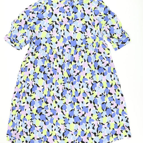 Marks and Spencer Womens Multicoloured Geometric Viscose Shift Size 20 Round Neck Tie