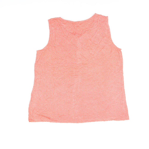 Croft & Barrow Womens Red Polka Dot Polyester Basic T-Shirt Size L Round Neck