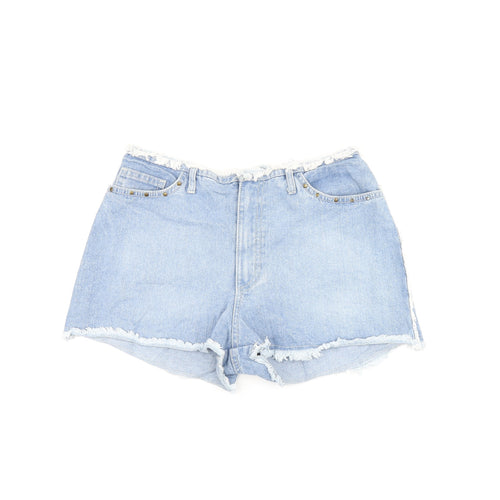 Pilot Womens Blue Polyester Hot Pants Shorts Size 10 Regular Zip