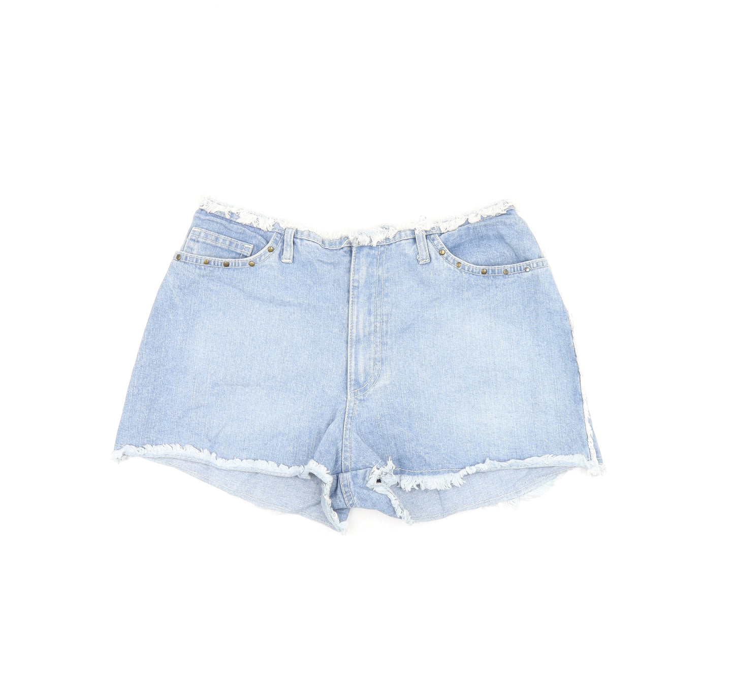 Pilot Womens Blue Polyester Hot Pants Shorts Size 10 Regular Zip
